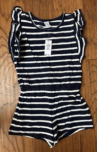 New Girls Gap Navy White Shorts Romper Size 4 - Picture 1 of 2