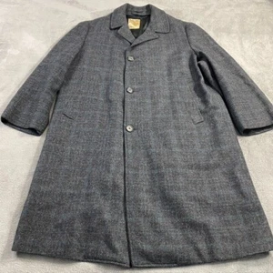 Vintage Clipper Craft Wool Coat Mens Plaid Tweed Tailor Overcoat Removable Layer - Picture 1 of 24