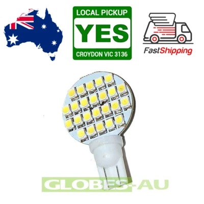 2x 12V LED T10 WARM WHITE 24 SMD Lamp Bulb Light Wedge Globe Low Garden Jayco - Image 1 of 2