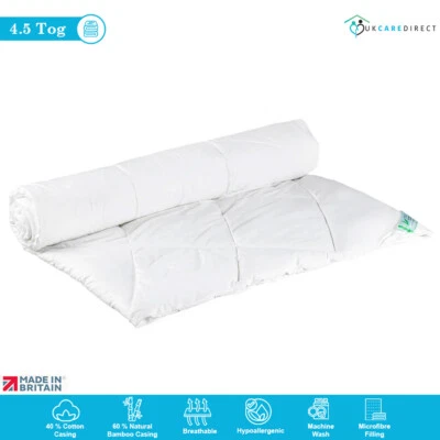 UK CARE DIRECT 4.5 Tog Natural Bamboo Duvet- Breathable and Hypoallergic Quilts for All- Season