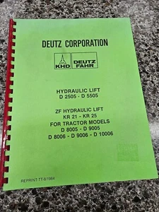 DEUTZ HYDRAULIKHEBEBÜHNE SCHECKHEFT 2995194 - Bild 1 von 1