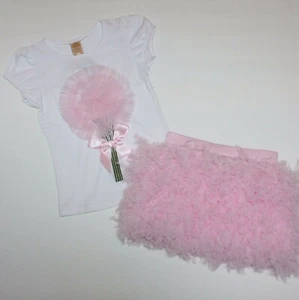 Mia Belle Baby Girl's Couture Birthday Party Tutu Dandelion Flower Outfit 5 NWT - Picture 1 of 4
