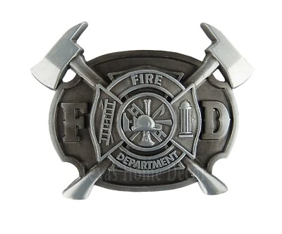 Hebilla de cinturón de bombero departamento de bomberos tono plata antiguo se adapta a cinturón de 1,5"  Foto 1 de 2