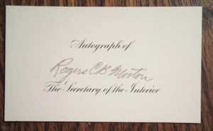 ROGERS C.B. MORTON Autograph - Signed Secretary of the Interior Card - Picture 1 of 2