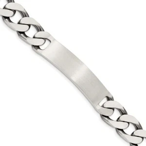 925 Sterling Silver Engraveable Curb Link ID Bracelet - Picture 1 of 18