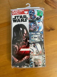 *NWT* Starwars Boys 5 briefs 100% combed cotton size 4 - Picture 1 of 6
