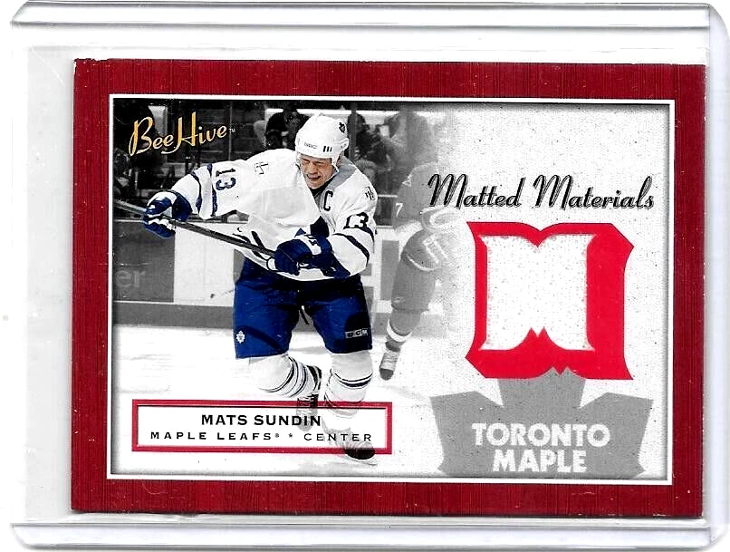 MATS SUNDIN 2005-06 UPPER DECK BEE HIVE MATTED MATERIALS GAME USED JERSEY HOF - Image 1 of 1