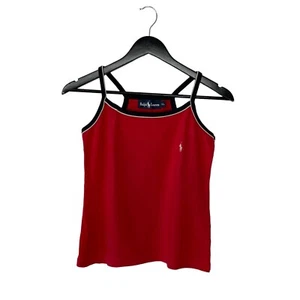 Canotta vintage Ralph Lauren Pony con logo ricamato e retro taglia XL rossa - Foto 1 di 4
