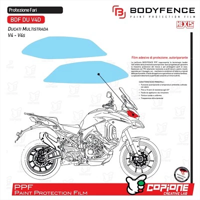 Protezione fari DUCATI MULTISTRADA V4 V4s antigraffio in PPF BDF DU V4D