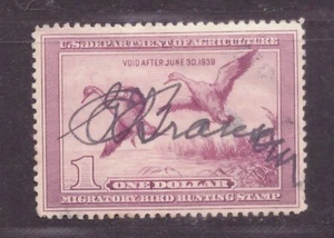 US Scott RW5 Used with Signature - Picture 1 of 2