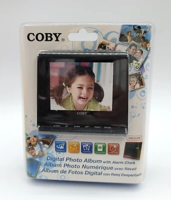 Coby Digital Photo Album w/Snooze Alarm Clock, 3.5" TFT LCD Screen, Plays Music - Image 1 of 2