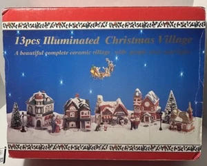 Pueblo de Invierno Coleccionables Pueblo de Navidad 13 piezas. porcelana iluminada navidad - Imagen 1 de 9