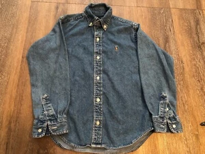 RALPH LAUREN CHAMBRAY DENIM L/S BUTTON DOWN SHIRT~BOYS SIZE 6 - Picture 1 of 13