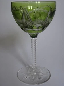 VAL SAINT LAMBERT 1 ANCIEN VERRE A VIN VERT DE CHINE CRISTAL  ht 15,5 cm - Imagen 1 de 7
