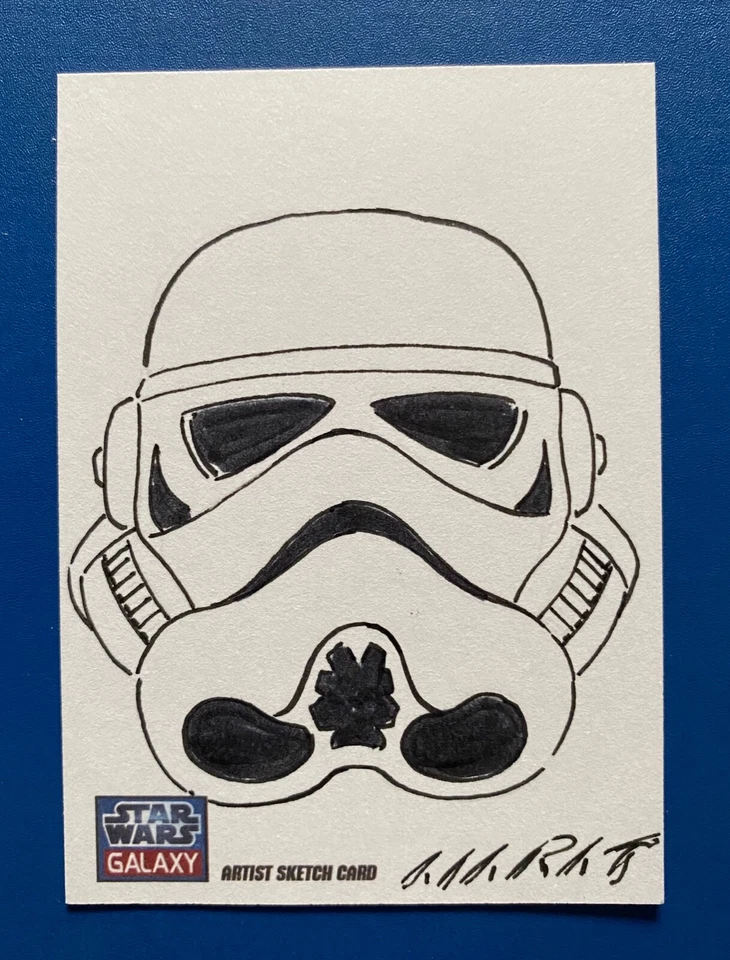 2012 Star Wars Galaxy Series 7 - MARAT MYCHAELS SKETCH of Stormtrooper - Image 1 of 1