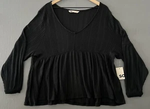 SO Brand Women's Long Sleeved V-Neck Knit Top Sweater Size 2XL - Picture 1 of 9
