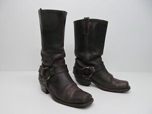 vintage Frye Women's Brown Leather Harness Ankle Boots Size 6.5B