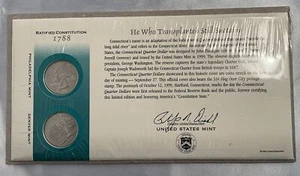 1999 US Mint First Day Issue State Quarter Coin Set Connecticut Sealed w/Stamp - Picture 1 of 2