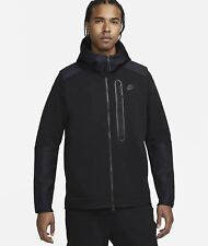 Nike NSW Tech Fleece Full Zip Overlay Hoodie - Size Large - DR6165-010 - Black