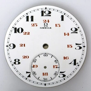 Orig. Reloj Bolsillo Omega Vintage Porcelana Esmalte Cuadrante Nuevo de Lote Antiguo - Imagen 1 de 2
