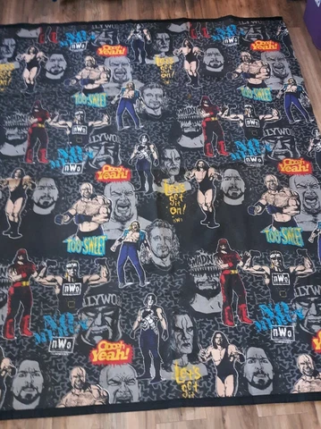 Vintage NWO WCW Comforter Blanket 87x70 Hulk Hogan Sting Macho Man Wrestling Cover