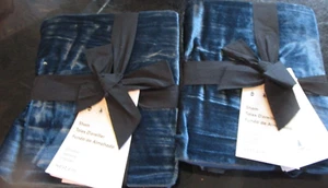 2 West Elm Crinkle Velvet standard shams regal blue New w tags - Picture 1 of 2