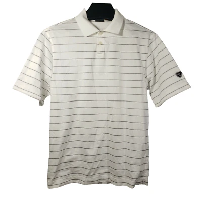 Nike Golf Polo Para Hombres S Blanco Negro Zigzag Rayas Algodón Informal Oficina Foto 1 de 4