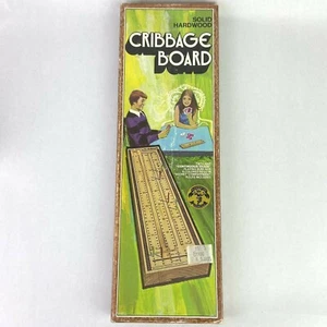 Vtg 1972 Cribbage Board Continuous Track Solid Hardwood W/ Pegs Pleasantime #715 - Picture 1 of 11