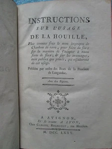 VENEL : INSTRUCTIONS SUR L'USAGE DE LA HOUILLE, 1775. 9 planches - Picture 1 of 12