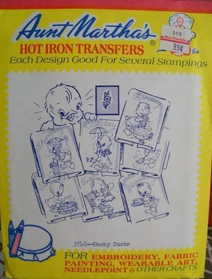Patrón de transferencia bordado toalla de té días de semana patos de pato tía Marthas 3740 Foto 1 de 2