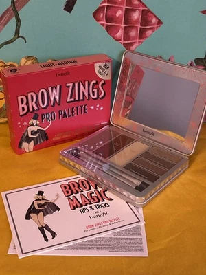 Benefit Brow Zings Pro Palette Brow Wax & Powder Brushes Light Medium RARE - Image 1 of 4