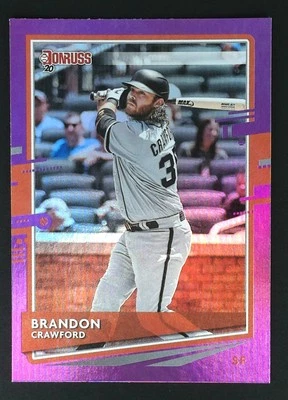 2020 Donruss Brandon Crawford #189 BASEBALL CARD Giants Holo Purple - Image 1 of 2