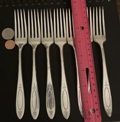 ADAM...7 ONEIDA Community... HORQUILLAS DE CENA PLATEADAS (1917) 7,5" Foto 1 de 4