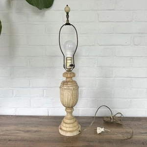 Vintage MCM Neoclassical Italian Carved Alabaster Marble Onyx Table Lamp HEAVY - Picture 1 of 13