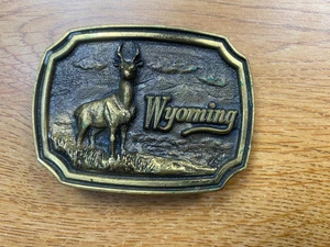 Heritage Mint massive Messing Wyoming Gürtelschnalle (1978) - Bild 1 von 3