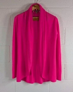 Lilly Pulitzer Sweater Womens S Pink Bryn Cashmere Cardigan Open Front Shawl - Picture 1 of 11