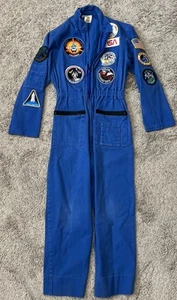 Vintage Jetaone NASA Blue Patches Space Shuttle Discovery Jumpsuit Kids Sz Small - Picture 1 of 6