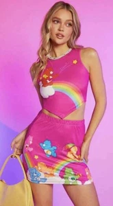 SHEIN X Care Bears 2-teiliges Set rosa bauchfreies Oberteil und Rock süß Kawaii Damen Medium - Bild 1 von 9