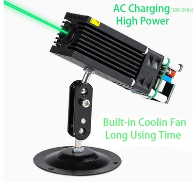 Lampe d'avertissement extérieure lumière laser verte AC 100-240V ventilateur de refroidissement intégré point de repère - Photo 1/4