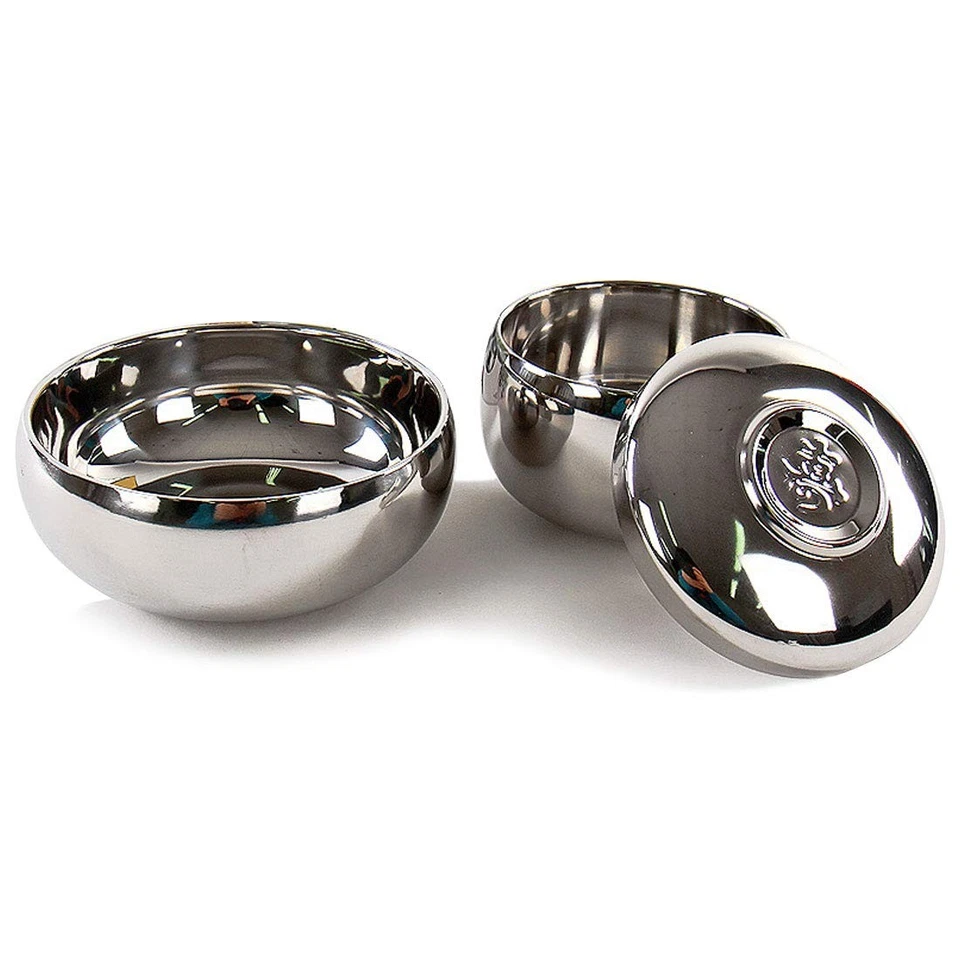 Vajilla de cocina redonda de acero inoxidable tradicional coreana con tapa... Foto 1 de 4