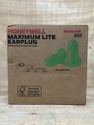 Honeywell Howard Leight LPF-30 Max Lite corded Earplugs Green 39 DB (100 PR)
