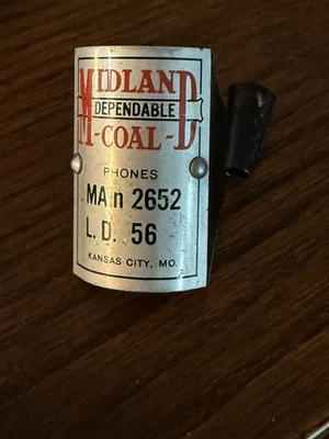 ANTIQUE CANDLESTICK TELEPHONE ACCESSORY ADVERTISING MIDLAND COAL PENCIL HOLDER  - Image 1 of 3