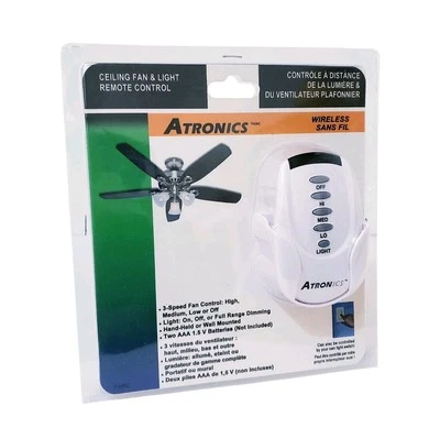 Atronics Wireless Ceiling Fan and Light Remote Control 3-Speed New Sealed - Image 1 of 4