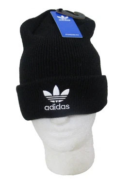 Новый с Ярлыками Adidas Originals унисекс трилистник с манжетами Beanie один размер черный/белый - Изображение 1 из 2