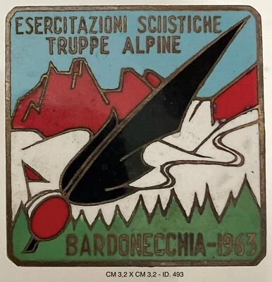 BARDONECCHIA 1963 ESERCITAZIONI SCIISTICHE TRUPPE ALPINE DISTINTIVO PROD. LABOR - Immagine 1 di 4