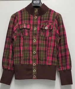 Vintage Apollo Outerwear Bomber Jacket Womens 1X (40" Chest) Button Up Plaid - Picture 1 of 16