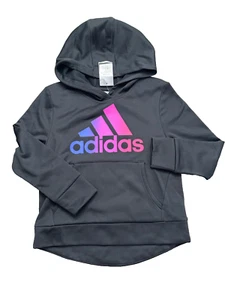 adidas Hoodie Youth Small Black Pullover Graphic Logo Sweatshirt Pullover - Picture 1 of 6
