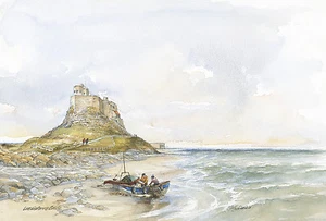 Tom Macdonald Lindisfarne Castle Mounted Print - Picture 1 of 1