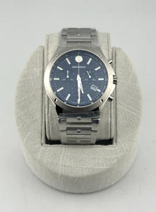 Movado SE blaues Zifferblatt Chrono Quarz Stahl Uhr 0607931 brandneu in Box - Bild 1 von 7