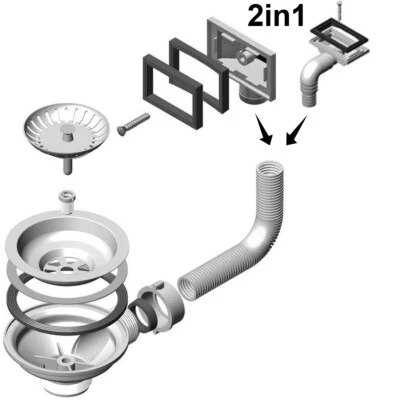 SIEBKORBVENTIL 3,5'' METALLSIEB SPÜLE ABLAUFGARNITUR 90 KÜCHEN ABLAUFVENTIL Ø114 - Bild 1 von 3